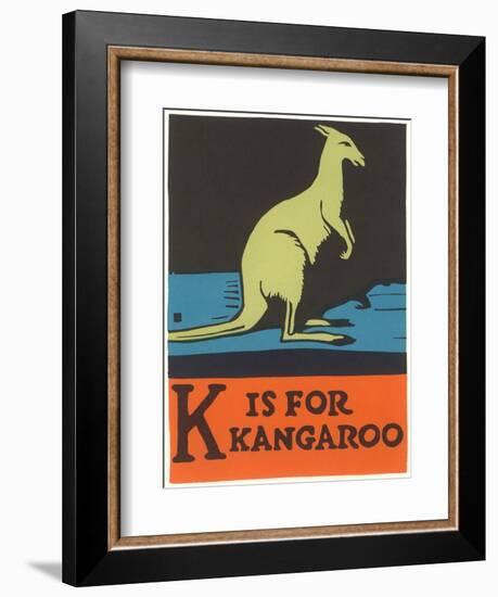 K is for Kangaroo-null-Framed Art Print