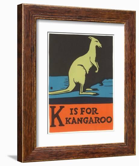 K is for Kangaroo-null-Framed Premium Giclee Print