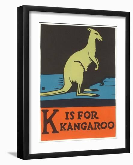 K is for Kangaroo-null-Framed Art Print