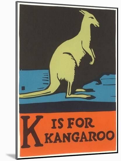 K is for Kangaroo-null-Mounted Art Print