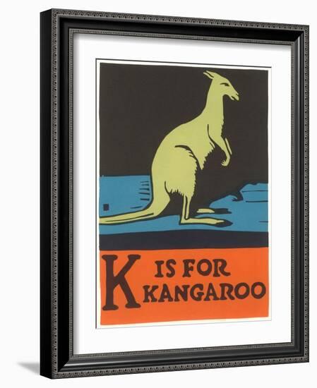 K is for Kangaroo-null-Framed Art Print