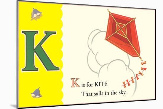 K is for Kite-null-Mounted Art Print