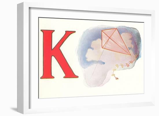 K, Kite-null-Framed Art Print