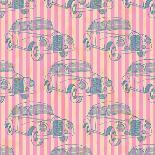 Vintage Car, Vector Seamless Pattern-Ka_Li-Laminated Photographic Print