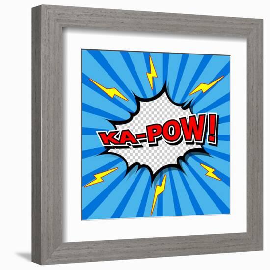 Ka-Pow! Comic Speech Bubble, Cartoon-jirawatp-Framed Art Print