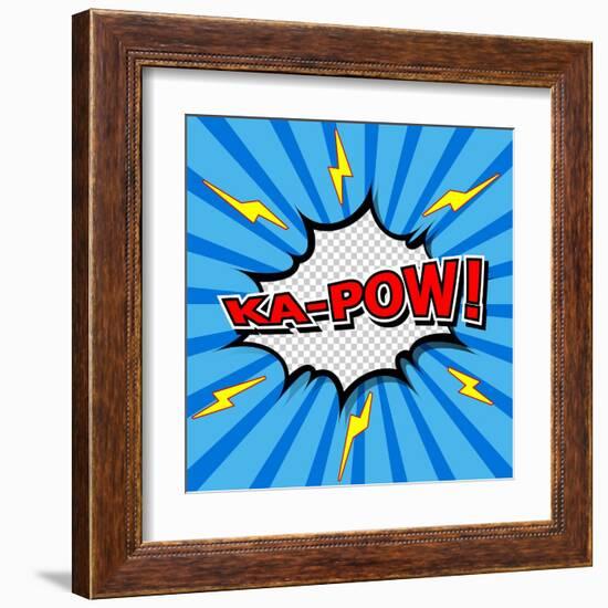 Ka-Pow! Comic Speech Bubble, Cartoon-jirawatp-Framed Art Print