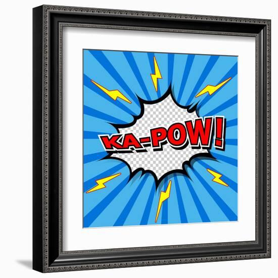 Ka-Pow! Comic Speech Bubble, Cartoon-jirawatp-Framed Art Print