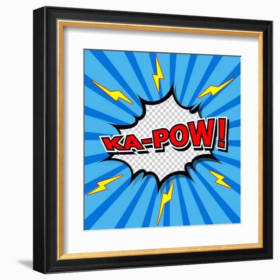 Ka-Pow! Comic Speech Bubble, Cartoon-jirawatp-Framed Art Print