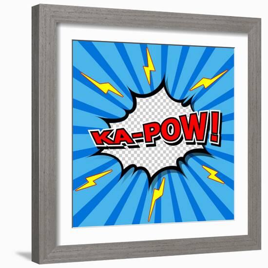 Ka-Pow! Comic Speech Bubble, Cartoon-jirawatp-Framed Art Print