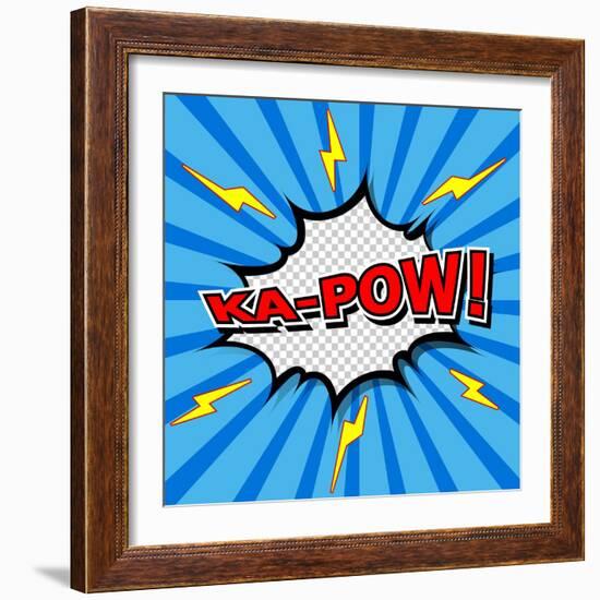 Ka-Pow! Comic Speech Bubble, Cartoon-jirawatp-Framed Art Print