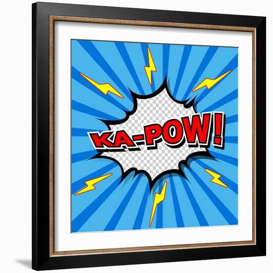 Ka-Pow! Comic Speech Bubble, Cartoon-jirawatp-Framed Art Print