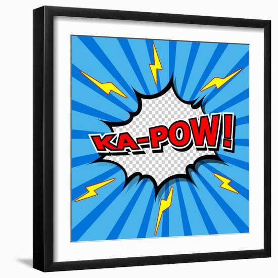 Ka-Pow! Comic Speech Bubble, Cartoon-jirawatp-Framed Art Print