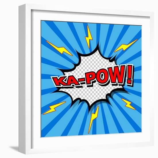 Ka-Pow! Comic Speech Bubble, Cartoon-jirawatp-Framed Art Print