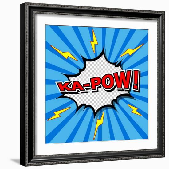 Ka-Pow! Comic Speech Bubble, Cartoon-jirawatp-Framed Art Print