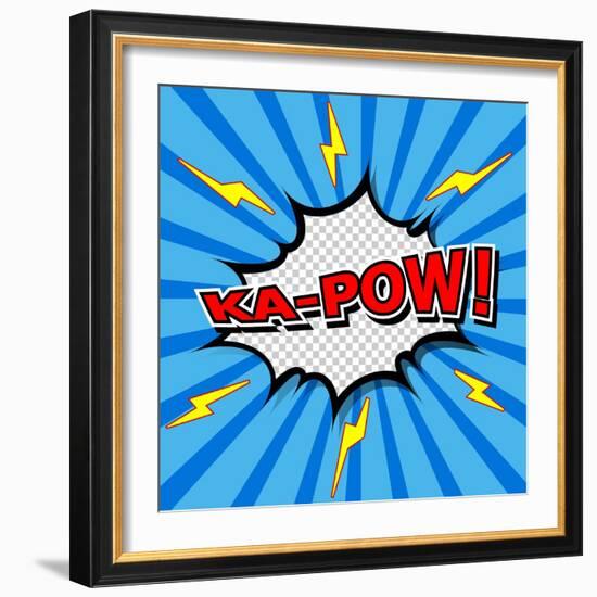 Ka-Pow! Comic Speech Bubble, Cartoon-jirawatp-Framed Art Print