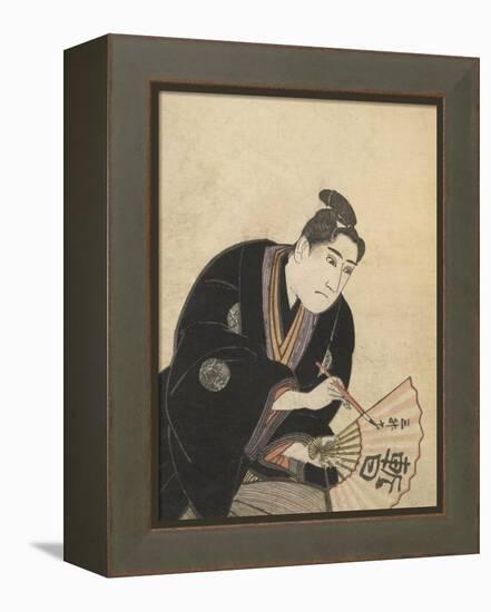 Kabuki Actor Writing On a Fan-Toyokuni Utagawa-Framed Premier Image Canvas