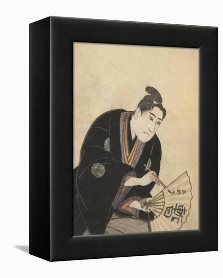 Kabuki Actor Writing On a Fan-Toyokuni Utagawa-Framed Premier Image Canvas