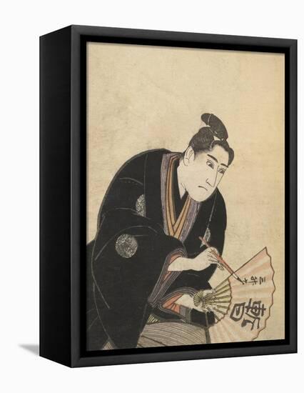 Kabuki Actor Writing On a Fan-Toyokuni Utagawa-Framed Premier Image Canvas