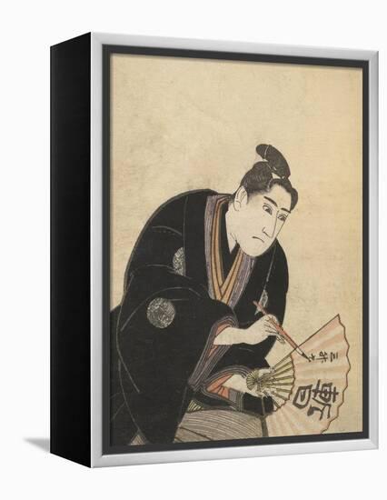 Kabuki Actor Writing On a Fan-Toyokuni Utagawa-Framed Premier Image Canvas