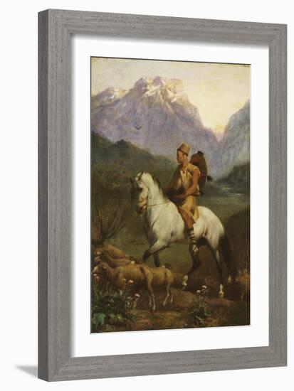 Kabyle Shepherd (Shepherd: High Plateau of Kabylia), after 1861 (Oil on Panel)-Eugene Fromentin-Framed Giclee Print