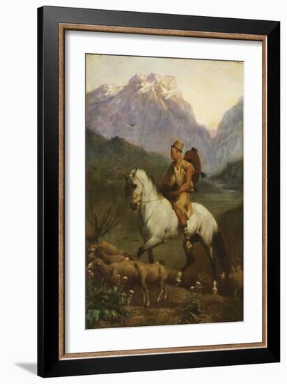 Kabyle Shepherd (Shepherd: High Plateau of Kabylia), after 1861 (Oil on Panel)-Eugene Fromentin-Framed Giclee Print