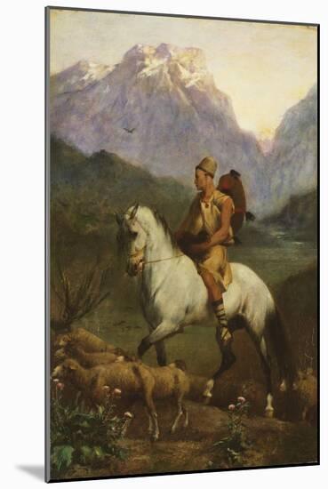 Kabyle Shepherd (Shepherd: High Plateau of Kabylia), after 1861 (Oil on Panel)-Eugene Fromentin-Mounted Giclee Print