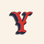 Y Letter Logo in Vintage Western Style. Vector Font for Labels, Posters Etc.-kaer_stock-Art Print