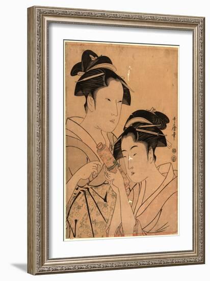 Kagiya Osen to Takashima Ohisa-Kitagawa Utamaro-Framed Giclee Print