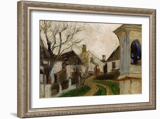 Kahle Baeume, Haeuser Und Bildstock (Klosterneuburg, Austria)-Egon Schiele-Framed Giclee Print