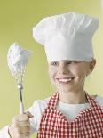 Girl in Chef's Hat and Apron with Beater-Kai Schwabe-Photographic Print