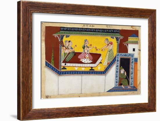 Kaikeyi, King Dasaratha's Second Queen, Rewarding the Hunchback Maidservant Manthara, C.1690-1700-null-Framed Giclee Print