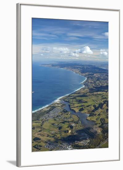 Kaikorai Lagoon and Waldronville, Dunedin, Otago, South Island, New Zealand, aerial-David Wall-Framed Premium Photographic Print