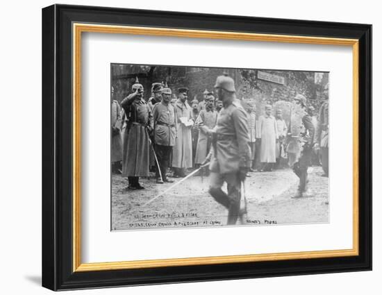 Kaiser Wilhelm at the Crown Prince's headquarters, 1914-5-null-Framed Photographic Print