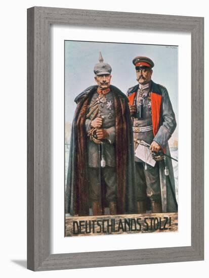 Kaiser Wilhelm II and Field Marshal Hindenburg-German School-Framed Giclee Print