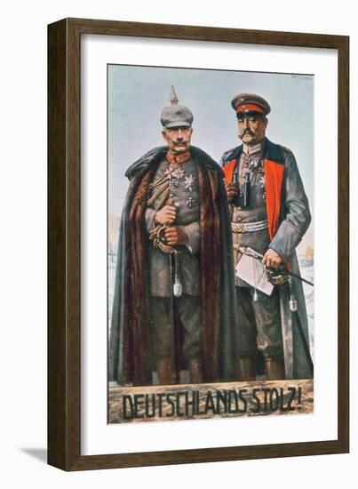 Kaiser Wilhelm II and Field Marshal Hindenburg-German School-Framed Giclee Print