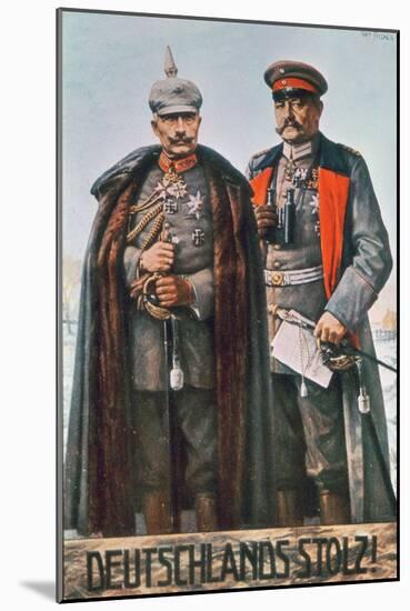 Kaiser Wilhelm II and Field Marshal Hindenburg-German School-Mounted Giclee Print
