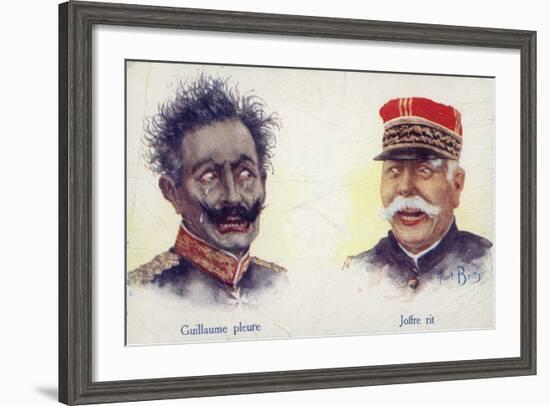 Kaiser Wilhelm II Crying and Marshal Joffre Laughing-null-Framed Giclee Print