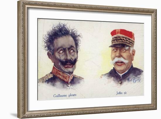 Kaiser Wilhelm II Crying and Marshal Joffre Laughing-null-Framed Giclee Print