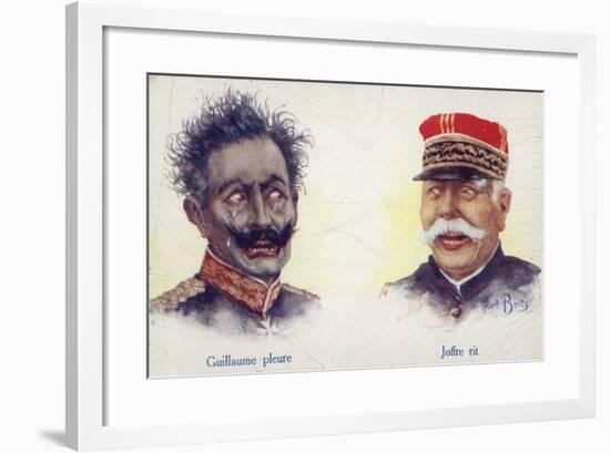 Kaiser Wilhelm II Crying and Marshal Joffre Laughing-null-Framed Giclee Print