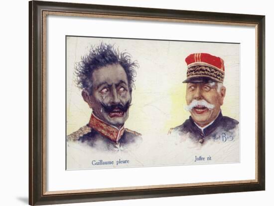 Kaiser Wilhelm II Crying and Marshal Joffre Laughing-null-Framed Giclee Print