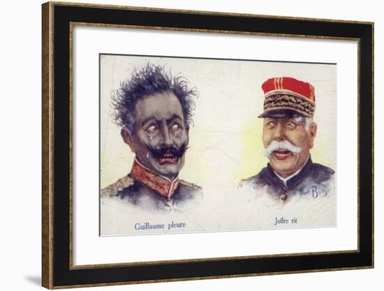 Kaiser Wilhelm II Crying and Marshal Joffre Laughing-null-Framed Giclee Print