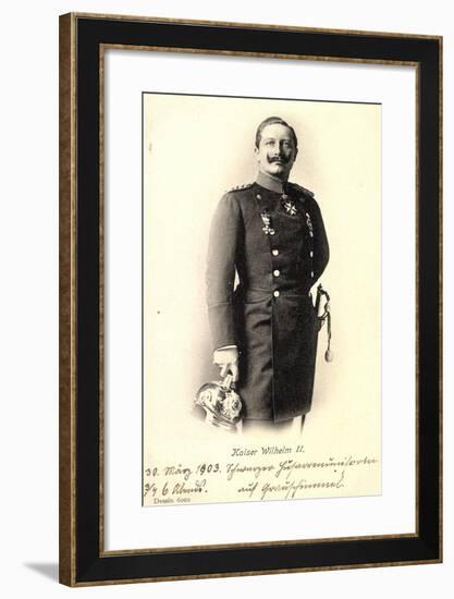 Kaiser Wilhelm II in Uniform Mit Pickelhaube-null-Framed Giclee Print