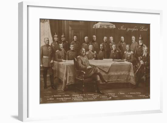 Kaiser Wilhelm II with His War Council, 1914-null-Framed Photographic Print