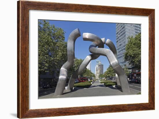 Kaiser Wilhelm Memorial Church and Sculpture in Kurfurstendamm, Berlin, Germany-Markus Lange-Framed Photographic Print