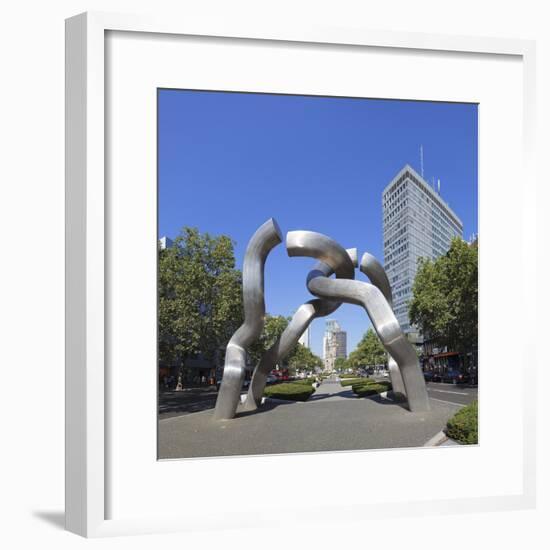 Kaiser Wilhelm Memorial church and sculpture, Kurfuerstendamm, Berlin, Germany-Markus Lange-Framed Photographic Print