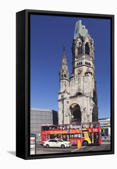 Kaiser Wilhelm Memorial Church and Sightseeing Bus at the Kurfurstendamm, Berlin, Germany-Markus Lange-Framed Premier Image Canvas