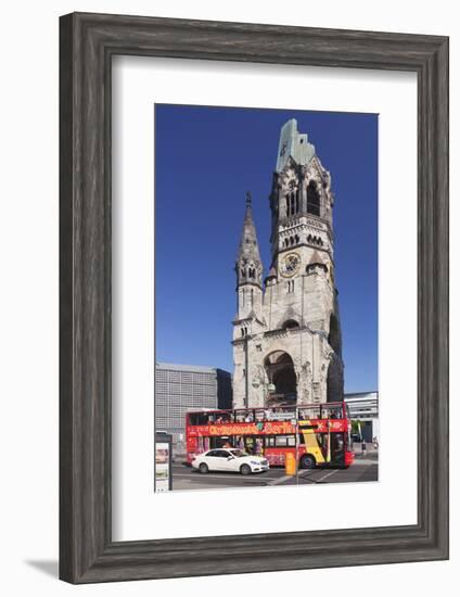 Kaiser Wilhelm Memorial Church and Sightseeing Bus at the Kurfurstendamm, Berlin, Germany-Markus Lange-Framed Photographic Print