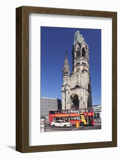 Kaiser Wilhelm Memorial Church and Sightseeing Bus at the Kurfurstendamm, Berlin, Germany-Markus Lange-Framed Photographic Print