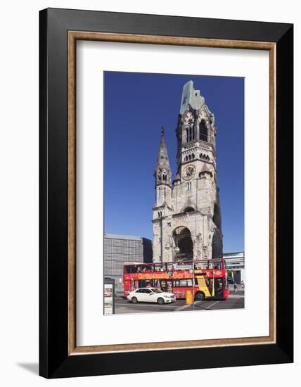 Kaiser Wilhelm Memorial Church and Sightseeing Bus at the Kurfurstendamm, Berlin, Germany-Markus Lange-Framed Photographic Print