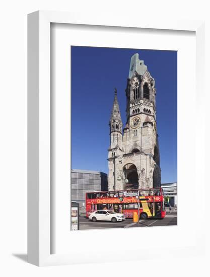 Kaiser Wilhelm Memorial Church and Sightseeing Bus at the Kurfurstendamm, Berlin, Germany-Markus Lange-Framed Photographic Print